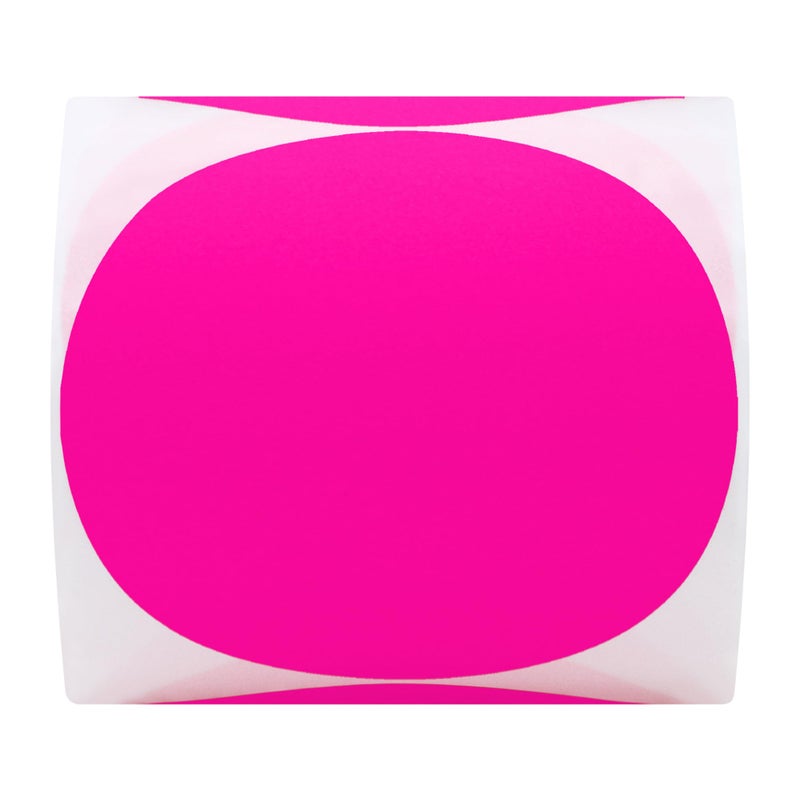 Hybsk Round Color Coding Circle Dots Labels Warehouse Inventory Organizer Stickers (3 inch, Fluorescent Pink) - Image 2